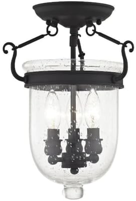Livex Lighting 5081-04 Jefferson 3-Light Ceiling Mount, Black