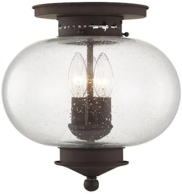 Livex Lighting 5037-07 Harbor 3-Light Ceiling Mount, Bronze