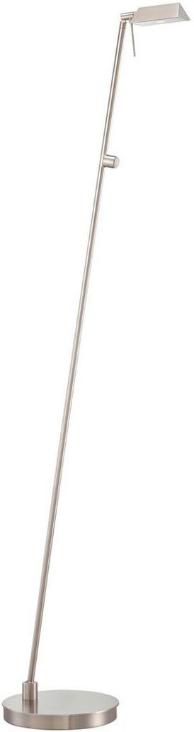 GEORGE KOVACS P4314-084 George's Reading Room LED Floor Lamp, 1-Light, 8 Total Watts, 50-in H x 8.25-in W, Brushed Nickel