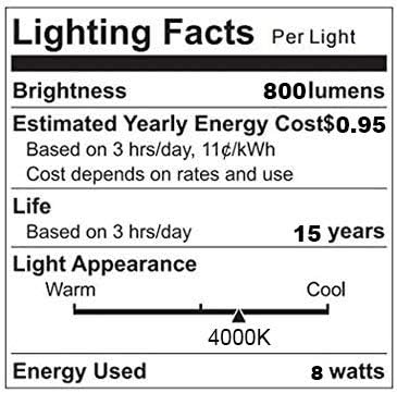 XININSUN Dimmable T10 Led Bulbs, 8.9 Inch Long Tubular Bulb,60-75 Equivalent,800LM,E26,4000K Daylight,Clear Glass,for Cabinet Display Cabinet etc, 4 Pack.