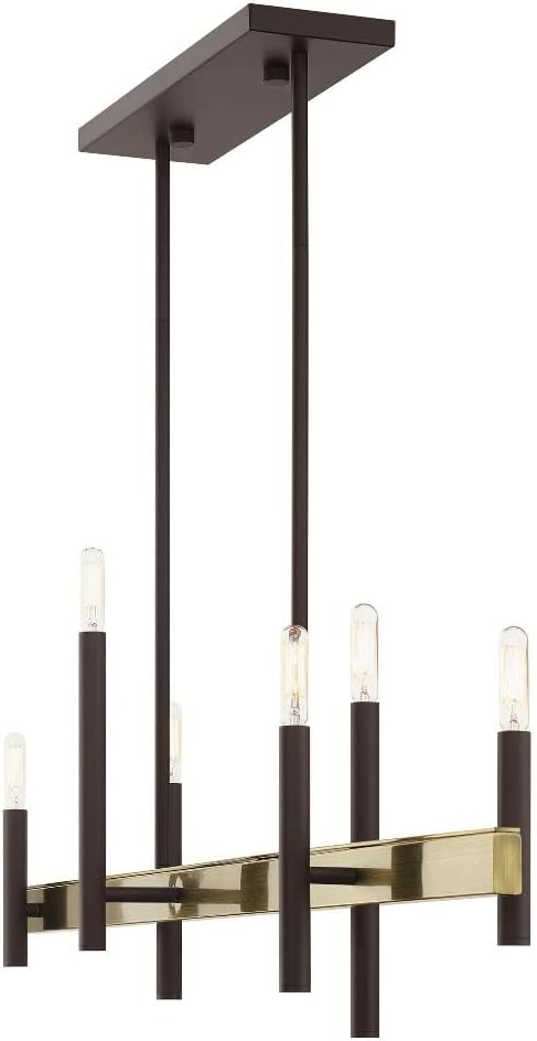 Livex Lighting 49336-07 6 Light Bronze Linear Chandelier