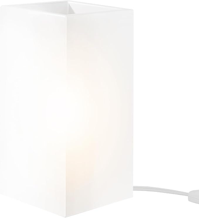 9 Inch Square Table Lamp with White Frosted Glass Shade Stylish Ball Light Lamp for Bedroom Living Room and Bookshelf Modern Design Perfect for Home Decor, Without Bulb