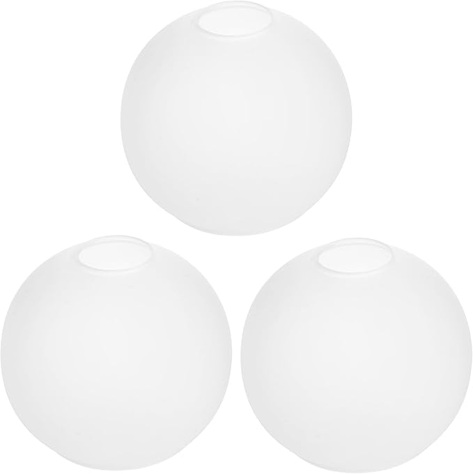 2 Pack Lamp Globe Glass Shade, White Frost Glassshade Covers Replacements for Light Fixtures, 1.65 Inch Fitter Globes Lampshades for Wall Sconces Chandelier Bath Vanity Lights Pendants