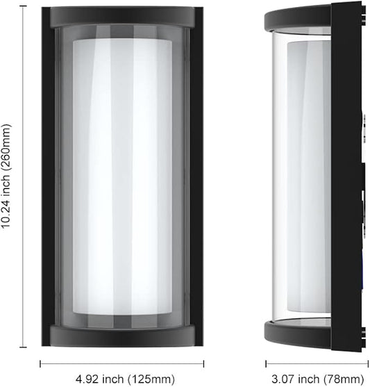 Sytmhoe Modern Outdoor Wall Lights,Exterior Wall Sconce Lighting Fixtures,LED Wall Mounted Lamps,Matte Black Porch&Patio Light,IP65 Waterproof for Hallway Stairs Gardens(6000k)