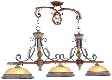 Livex Lighting 8584-63 Villa Verona Bronze with Aged Gold Leaf Accents Island