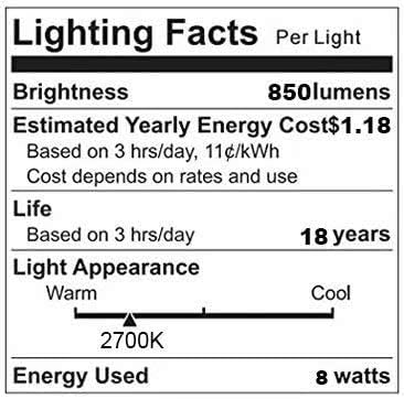 XININSUN T10 Frosted LED Bulbs Warm White 2700K,Dimmable T10 led Light Bulbs,60-75 Watt Equivalent,8W Led Tubular Bulbs,E26 Base Bulb for Desk Lamp,Bathroom,Cabinet Display,Milk White-6Pack