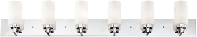 Livex Lighting 16376-91 West Lake 6-Light Bath Light, Brushed Nickel, 47 x 4 x 8