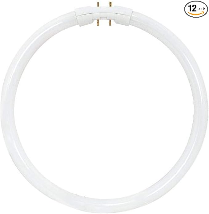 Satco S8162 3500K 55-Watt 2GX13 T5 Circline High Performance Lamp, Neutral White,Color (Pack of 12)