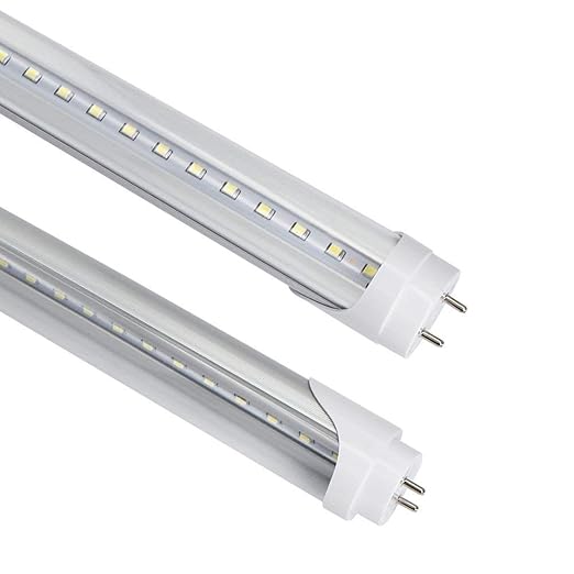 LightingWill LED T8 Light Tube 2FT, Daylight White 5000K, Dual-End Powered Ballast Bypass, 1000Lumens 10W (24W Equivalent Fluorescent Replacement), Clear Cover, AC85-265V Lighting Tube Fixture, 4 Pack