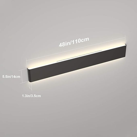 Ralbay LED Modern Bathroom Vanity Light 43.3"/35W Up and Down Matte Black LED Vanity Light for Bathroom Wall Light Fixtures