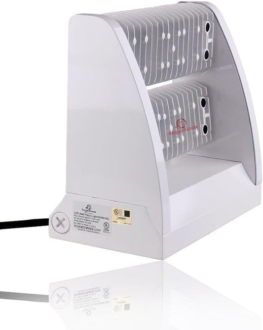 RuggedGrade 80W - Rotate IV Series LED Wall Pack with Photocell - 11,100 Lumens - Color Selectable 3000K/4000K/5000K - Outdoor LED Wall Light - White - DLC 5.1 Premium