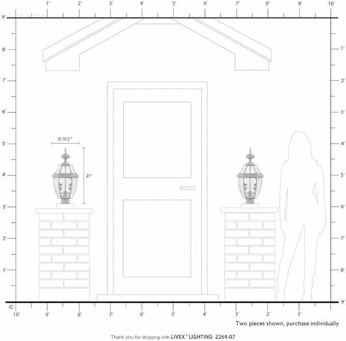 Livex Lighting 2264-02 Georgetown 2-Light Outdoor Post Head, Polished Brass