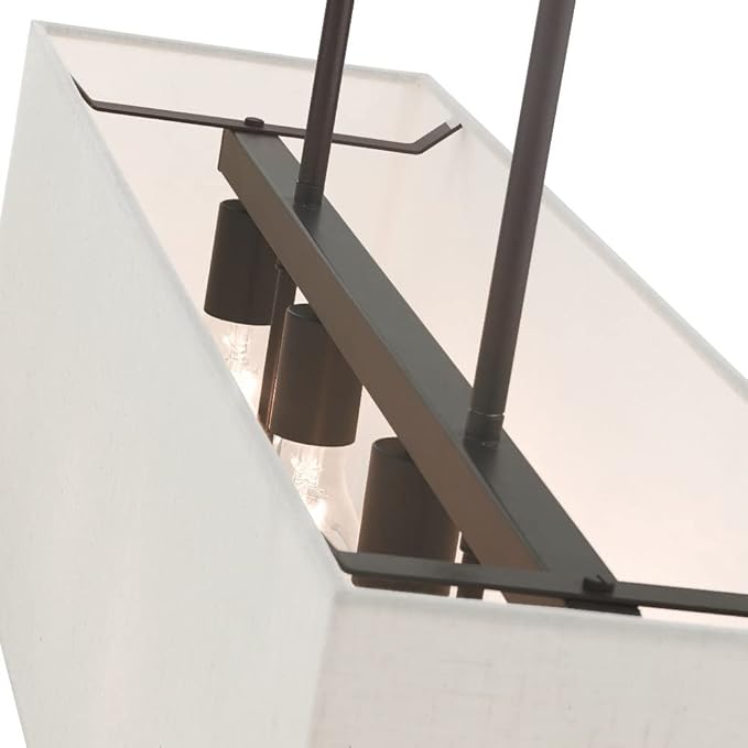 Livex 41155-91 Transitional Four Light Linear Chandelier from Summit Collection in Pwt, Nckl, B/S, Slvr. Finish, 36.00 inches, Brushed Nickel