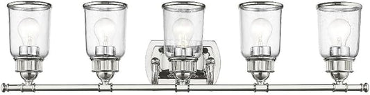 Livex 10515-05 Contemporary Modern Five Light Bath Vanity from Lawrenceville Collection Finish, Polished Chrome