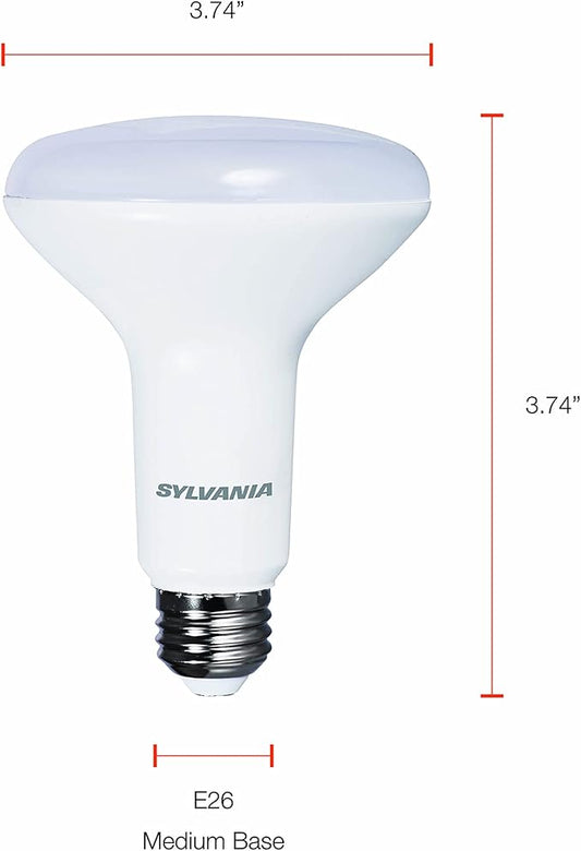 Sylvania LED Flood BR30 Light Bulb, 65W = 9W, 10 Year, 650 Lumens, Dimmable, 5000K, Daylight - 12 Pack (41264)
