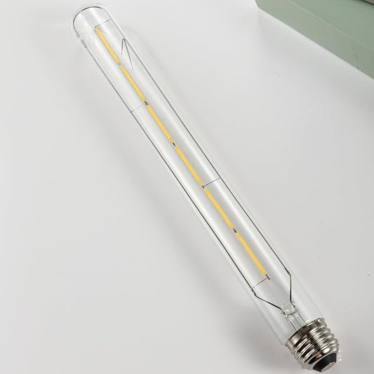 Leools T300 Dimmable Led Tubular Bulb 6W,Long Tube Edison Led Vintage Filament Bulb,60W Equivalent,4000K Daylight,Clear Glass,Cover E26 Medium Base,11.8inch,4pcs