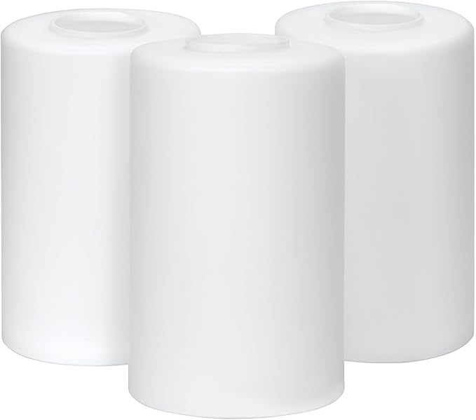 Kira Home 7" Cylinder Glass Shades, Opal Replacement Glass, 1-5/8" Fitter Opening for Threaded Medium Base Socket, 6.75" x 4", 3-Pack