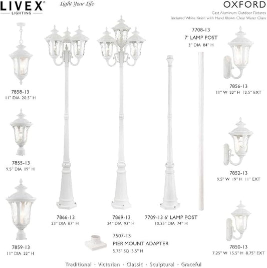 Livex Lighting 7869-14 Oxford 4 Light Outdoor 4 Head Post, Black