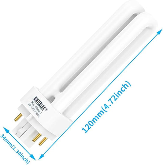 15 Pack PLC-13W 4 Pin G24q-1,Double Tube, Compact Fluorescent Light Bulb - Replaces Sylvania 20671 CF13DD/E/835 - Philips 38327-3 PL-C 13W/835/4P/ALTO and GE 97596 F13DBX/835/ECO4P(3)