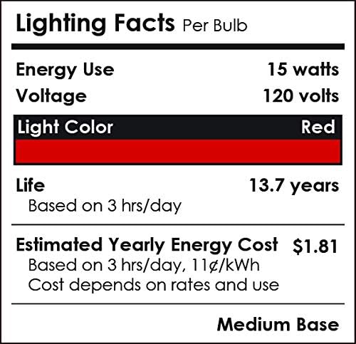 Sunlite 81475 LED PAR38 Colored Recessed Light Bulb, 15 watt (75W Equivalent), Medium (E26) Base, Floodlight, ETL Listed, Red, 1 Pack