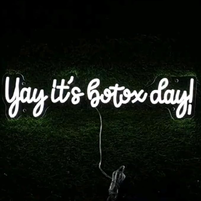 Yay It's Botox Day Neon Sign,Custom Botox Neon Sign, Business Sign, Injector Spa Studio Decor, Art Led Sign, Beauty Spa Sign Gift USB Size:20x5inches