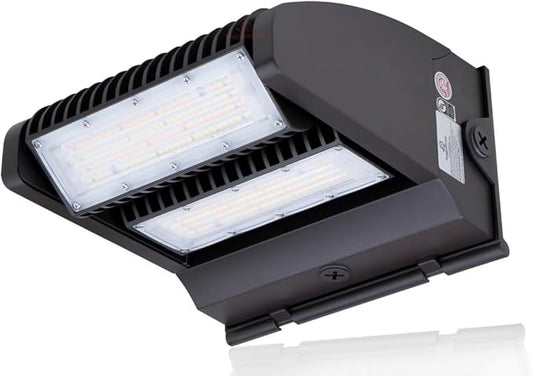 RuggedGrade 80W - Rotate IV Series LED Wall Pack with Photocell - 11,400 Lumens - Color Selectable 3000K/4000K/5000K - Outdoor LED Wall Light - Brown Housing - DLC 5.1 Premium