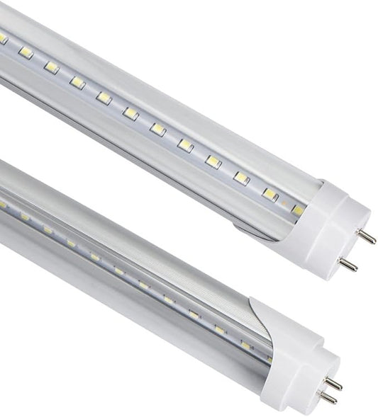LightingWill LED T8 Light Tube 3FT, Daylight White 5000K, Dual-End Powered Ballast Bypass, 1600Lumens 15W (32W Fluorescent Equivalent), Clear Cover, AC85-265V Lighting Tube Fixtures, 4 Pack