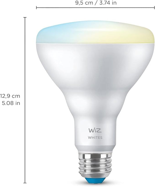 WiZ 65W BR30 Tunable White LED Smart Bulb - Pack of 6 - E26- Indoor - Connects to Your Existing Wi-Fi - Control with Voice or App + Activate with Motion - Matter Compatible