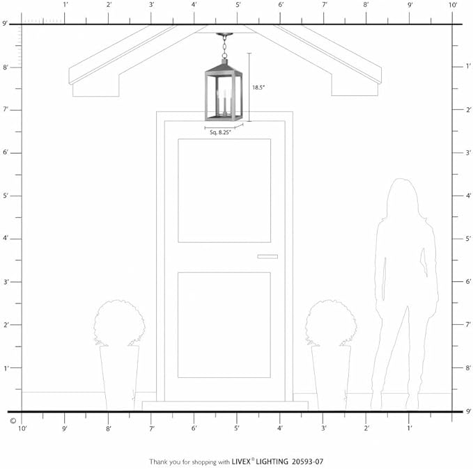 Livex Lighting 20593-01 3 Light Antique Brass Outdoor Pendant Lantern