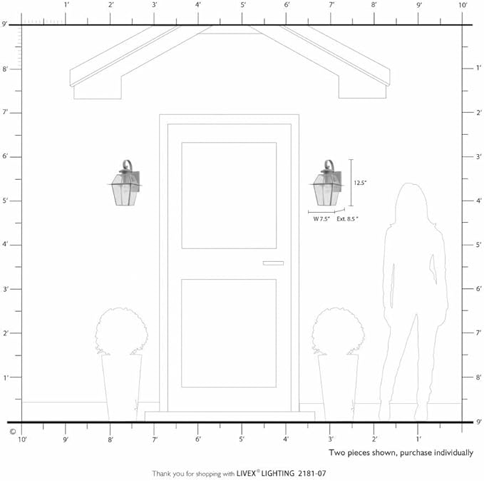 Livex Lighting 2181-91 Westover 1 Light BN Outdoor Wall Lantern, Brushed Nickel