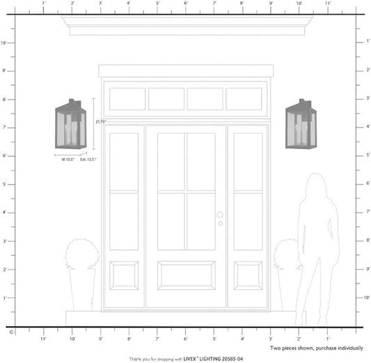 Livex Lighting 20585-01 Nyack Antique Brass 3 Light Outdoor Wall Lantern