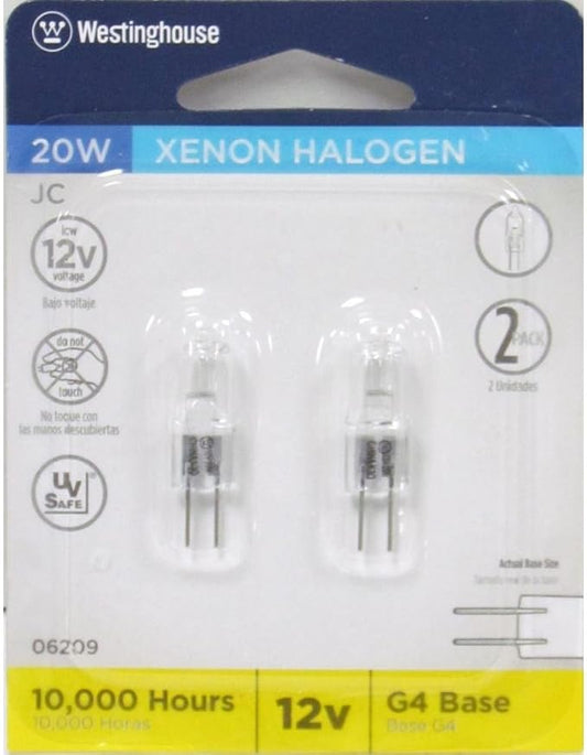 Westinghouse 0620900 Corp 20-watt T3 Xenon Bulb, Clear , White, 2 Count (Pack of 1)