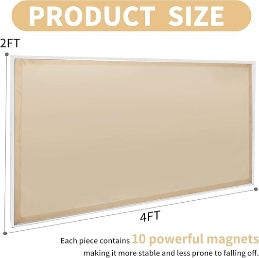 2pcs Fluorescent Light Covers - Light Covers for Ceiling Lights Classroom, Magnetic Light Filters for Office, Hospitals, Home 4 x 2 Feet (warm yellow)