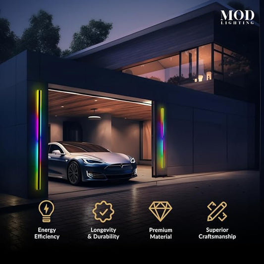 ๐ ๐ข๐ ๐๐๐๐๐ง๐๐ก๐ Haylen RGB | Waterproof Outdoor Wall Lights, Dimmable with Remote, 7 Colors and 358 Light Effects, Long Wall Sconce, Modern Linear Exterior Light Fixture, 1-Pack (RGB | 79")