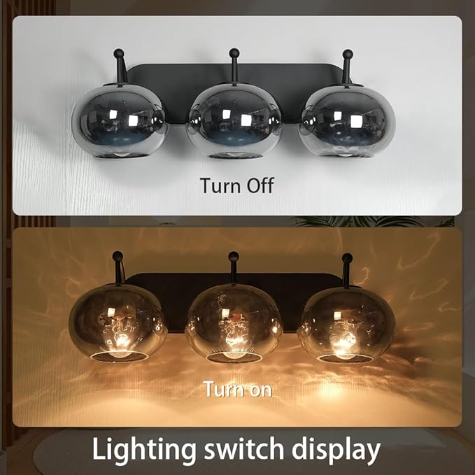 7" Glass Shade Replacement for E26 Pendant Lights, Smoked Grey Globe Lampshade for Desk Table Floor Lamp, Pendant, Wall Sconce, Dia 7", Height 5", Fitter 1.65"