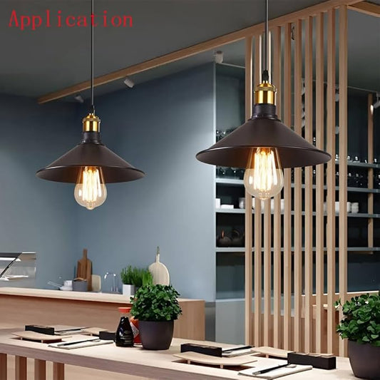 3-Pack 8.7"Industrial Iron Lamp Shade, Light Cone Shade Black Pendant Light Covers, Vintage Metal Replacement Lampshade, Ceiling Chandelier Shade, Wall Lamp Shade