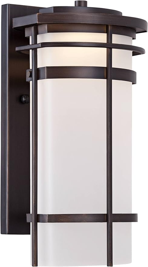 Possini Euro Design Theola Modern Outdoor Wall Light Fixture Bronze LED 12 3/4" Etched Glass Shade for Exterior Barn Deck House Porch Yard Patio Outside Garage Front Door Garden Home Roof Lawn