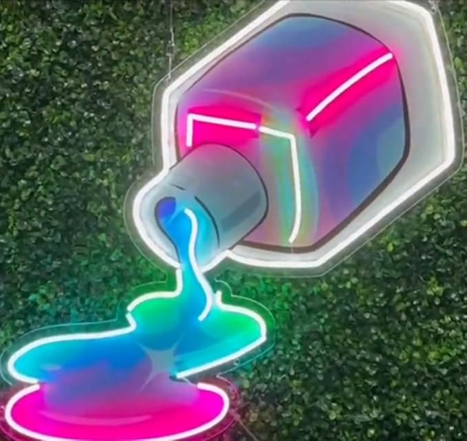 Nail Polish Spilling LED Neon Sign Light, Pop Art Wall Decor, Beauty Room Lighting, Home Art, Ideal Gift for Nail Art Fans, Salon decor Size:20inch