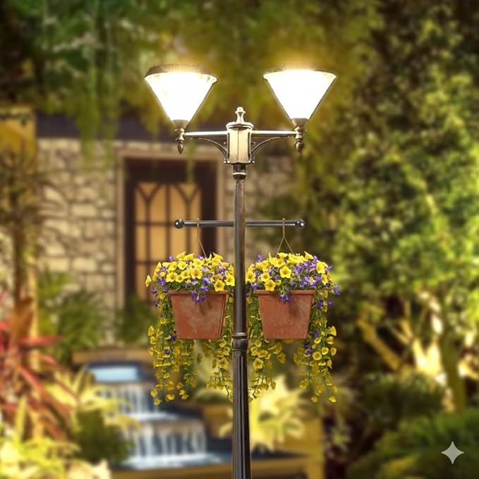 Cross Arm Replacement for Outdoor Lamp Posts, Weather Resistant Light Rod with Hanging Sign Bracket, Decorative Post Accessory (Single Pack)