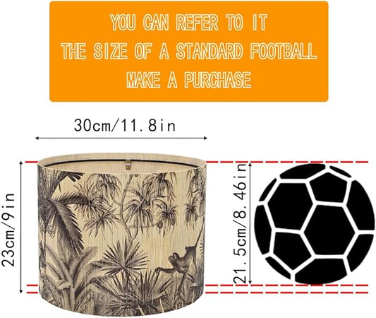 Bamboo Lampshade With Tropical Plants green floral Design, Suitable For Floor Lamps And Desk Lamps, Art deco, Rustic And Elegant, Groovy Unique(11.8 * 9Inch) (Coconut Tree)