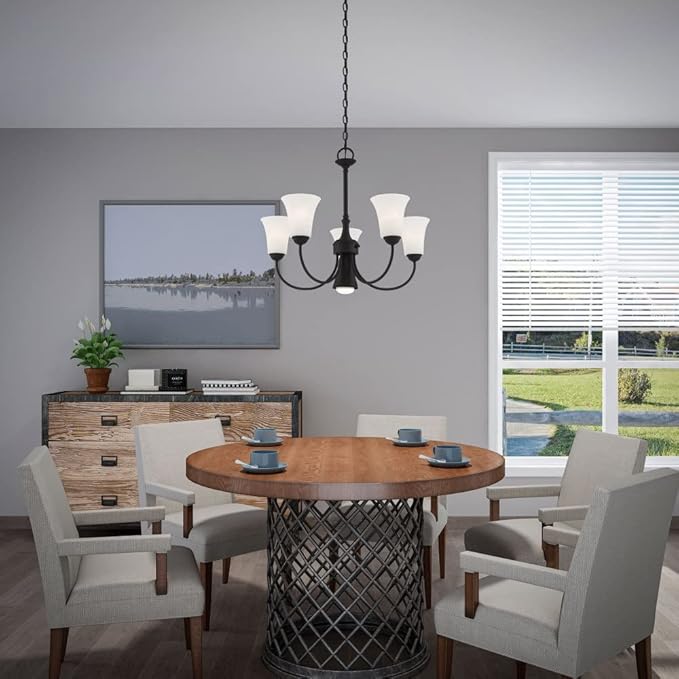 Livex Lighting 6465-04 Ridgedale 6 Light Chandelier, Black