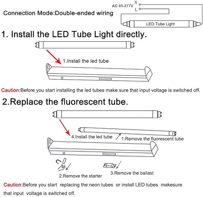 R17D 8 Foot Bulb Light,270 Degree V Shaped LED Replacement for Fluorescent Fixtures,T8 6000K Cool White,Clear Cover,85V-265V, Dual-Ended,Rotatable HO Base (Pack of 12)