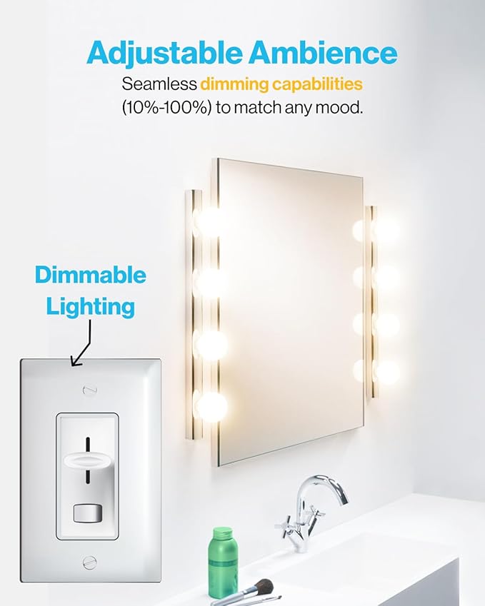 Sunco 12 Pack Vanity Globe Light Bulbs G25 LED for Bathroom Mirror 40W Equivalent 6W, 2700K Soft White, Dimmable, 450 LM, E26 Base, Round Frosted Decorative Bulb, UL & Energy Star Listed