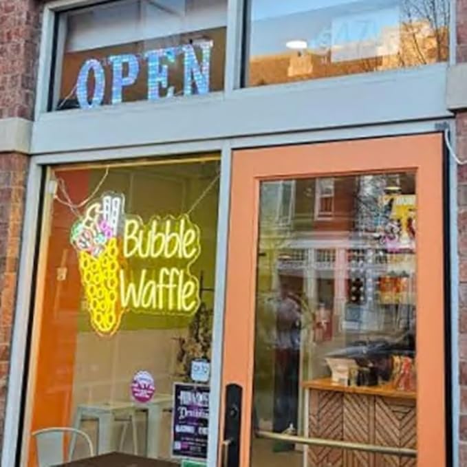 LED Bubble Waffle Neon Sign - 25" x 20" Excellent Decor for Bubble Waffle Cafe Sign