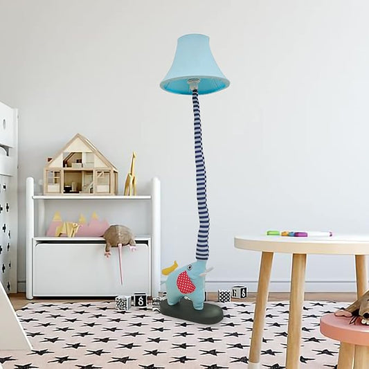 Floor Lamp, Blue Elephant Creative Design Modern Floor Lamp for Bedroom, 51 Inch Tall Hand-Stitched Toy Standing Lamp, Floor Lamps for Living Room Come with an E26 LED Bulb (Blue Elephant)