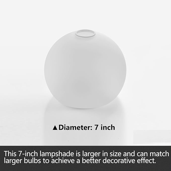 ANYLOVE Hammered Glass Globe Shade,Fixture Replacement Shade,7" Diameter, Replacement with 1.65 Inch Fitter for Wall Lamps Chandeliers or Ceiling Light,2Pack