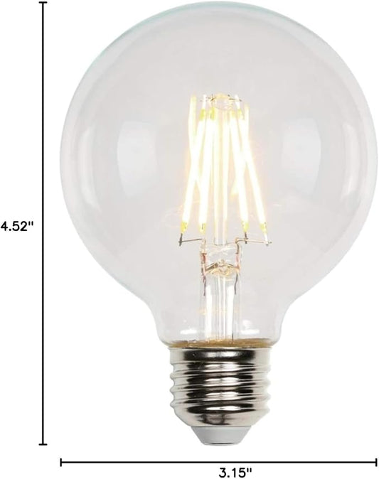 Westinghouse 4317200 5.5 Watt (40 Watt Equivalent) G25 Dimmable Clear Filament LED Light Bulb, Medium Base