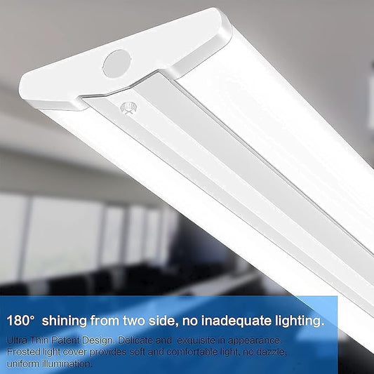 AntLux 110W 8FT LED Shop Lights Ultra Slim LED Wraparound, 12600LM, 5000K, 8 Foot Strip Light, Flush Mount Garage Office Warehouse Ceiling Lighting Fixture, 8 Foot Fluorescent Tube Replacement, 4 Pack
