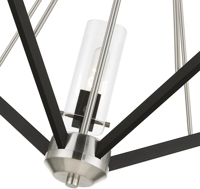 Livex Lighting 5 Light Brushed Nickel & Black Chandelier