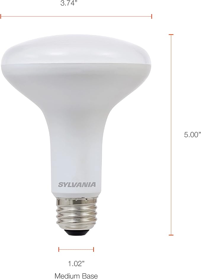 Sylvania ECO LED Light Bulb, BR30, 65W=10W, 7 Year, 650 Lumens, Frosted, Dimmable, Daylight - 4 Pack (40871)
